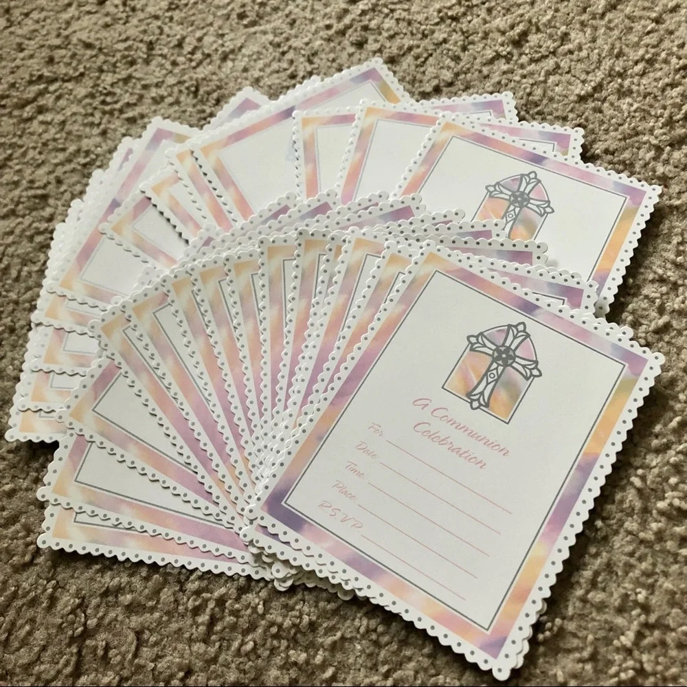 First Communion 25 Invitation Set Cross NWOT